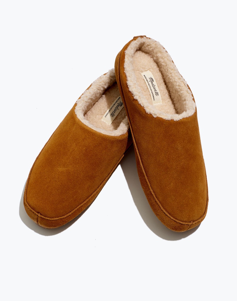 Madewell Suede Scuff Slippers in Golden Pecan $45