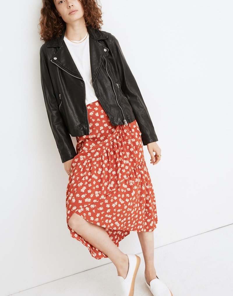 Madewell Washed Leather Motorcycle Jacket in True Black $498