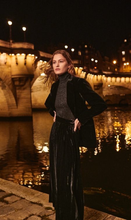 Felice & Malika Model Massimo Dutti's Evening Styles Massimo Dutti features velvet designs for Lights On editorial.