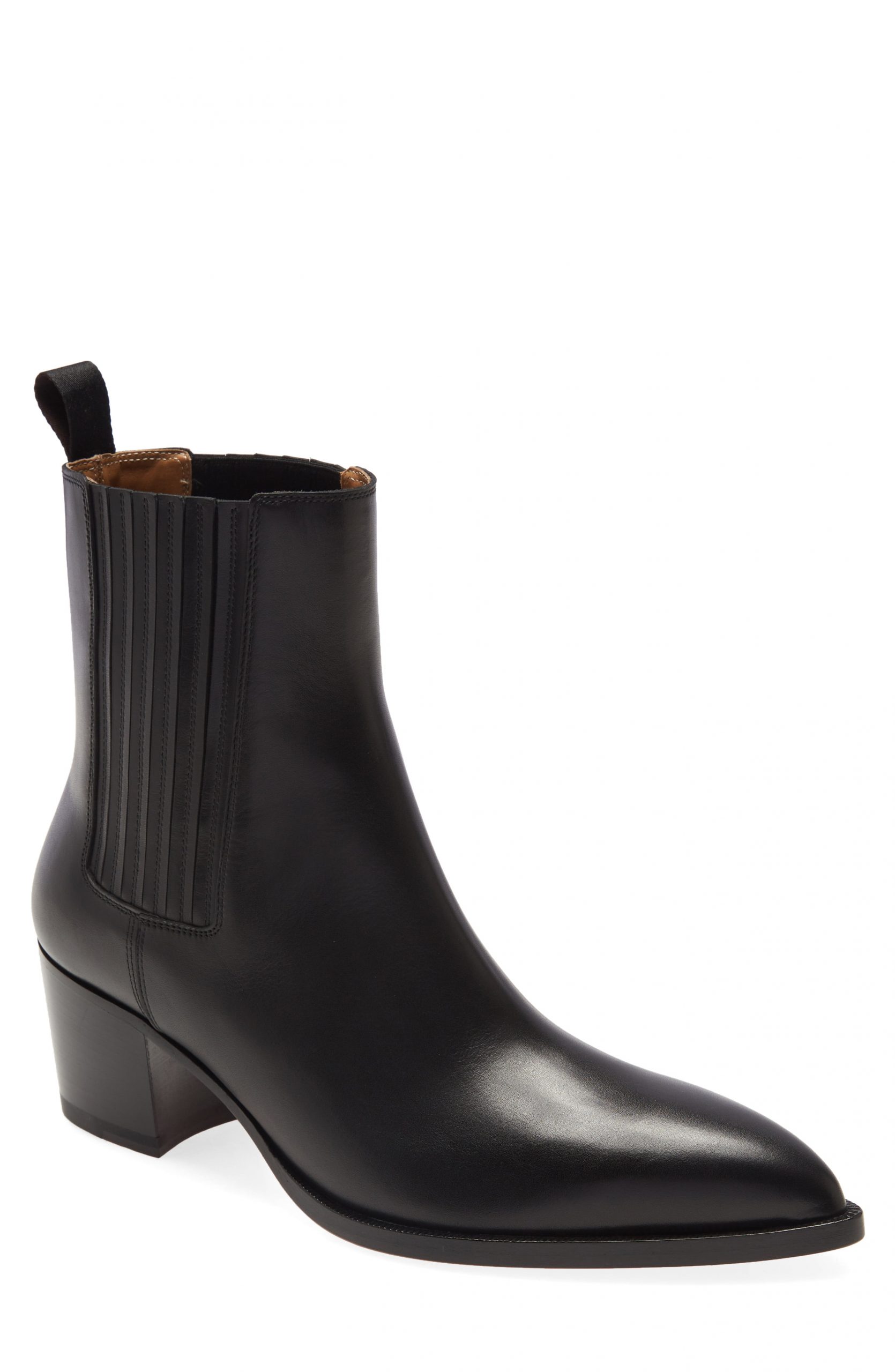 chunky heel chelsea boot