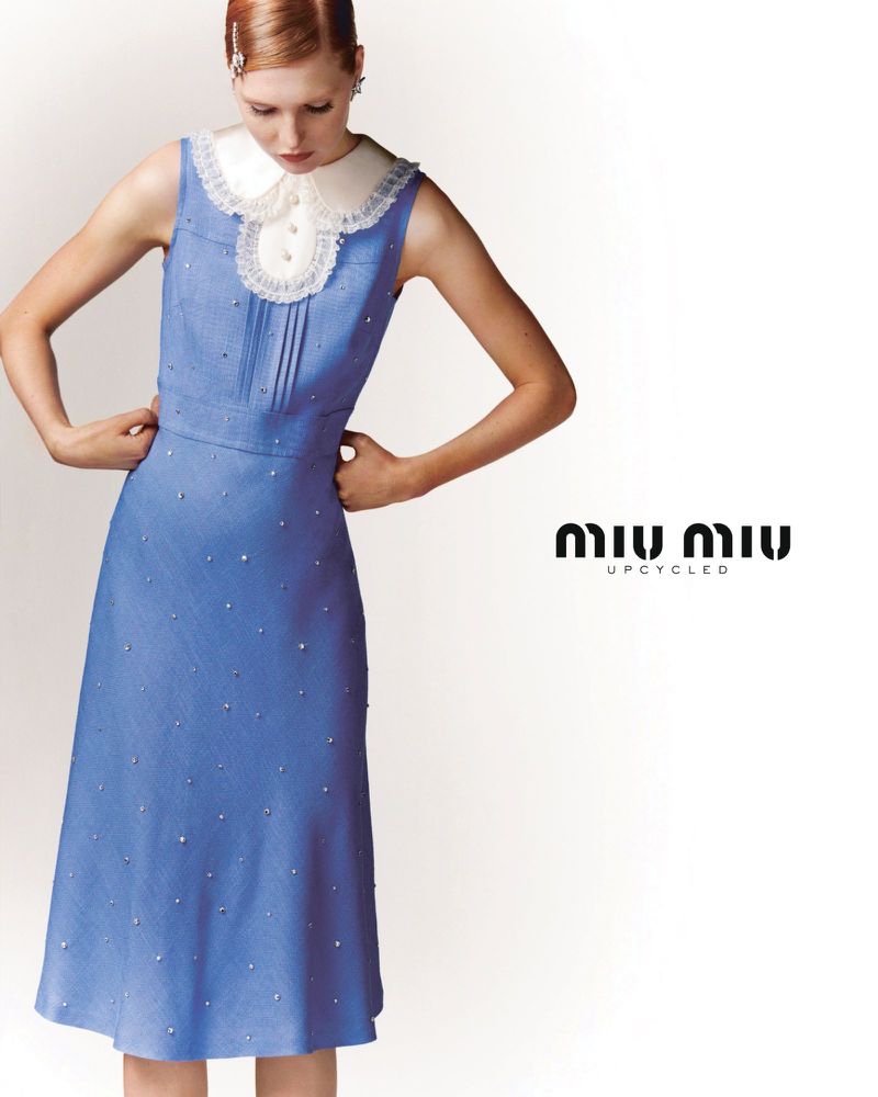 Reworked vintage styles stand out in Miu Miu's Upcycled collection.