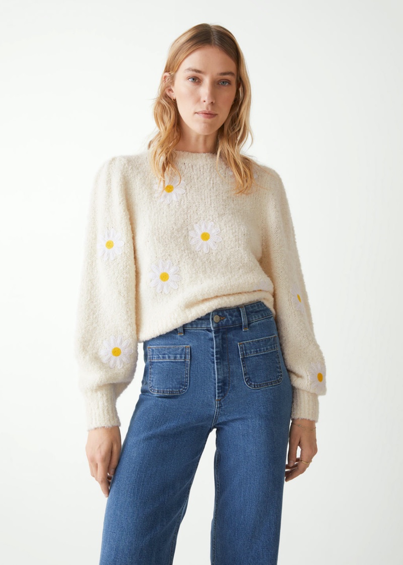 & Other Stories Playful Embroidery Knit Sweater $129