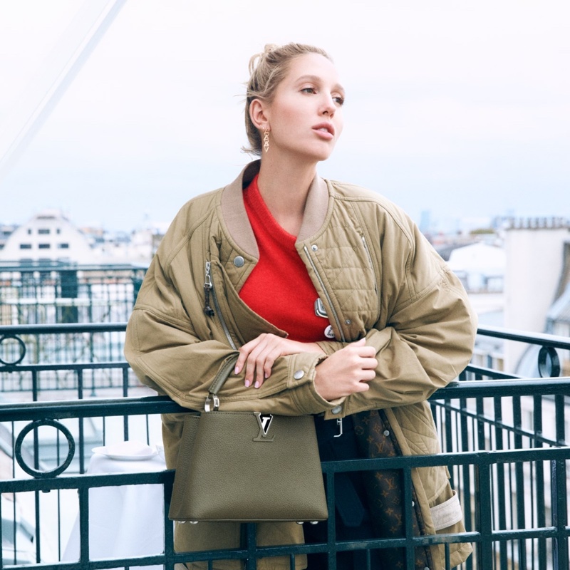 Princess Olympia of Greece appears in Louis Vuitton Capucines handbag campaign.