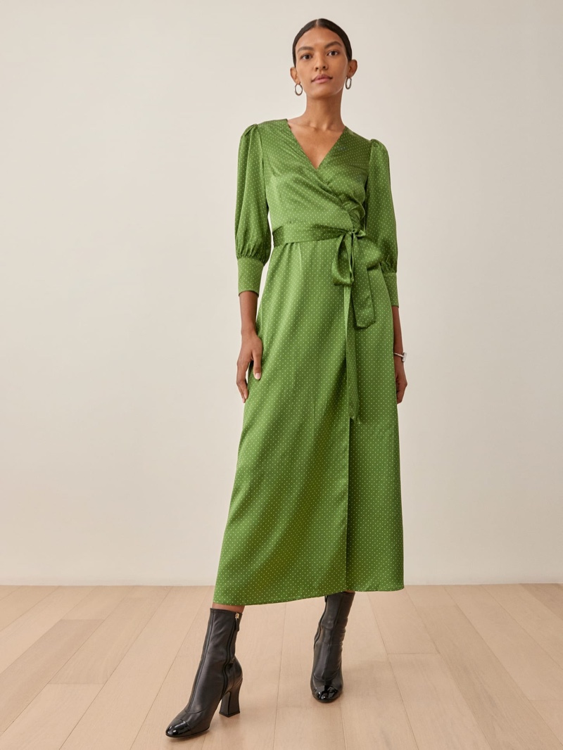Reformation Merrick Dress in Peat $178.80 (previously $298)