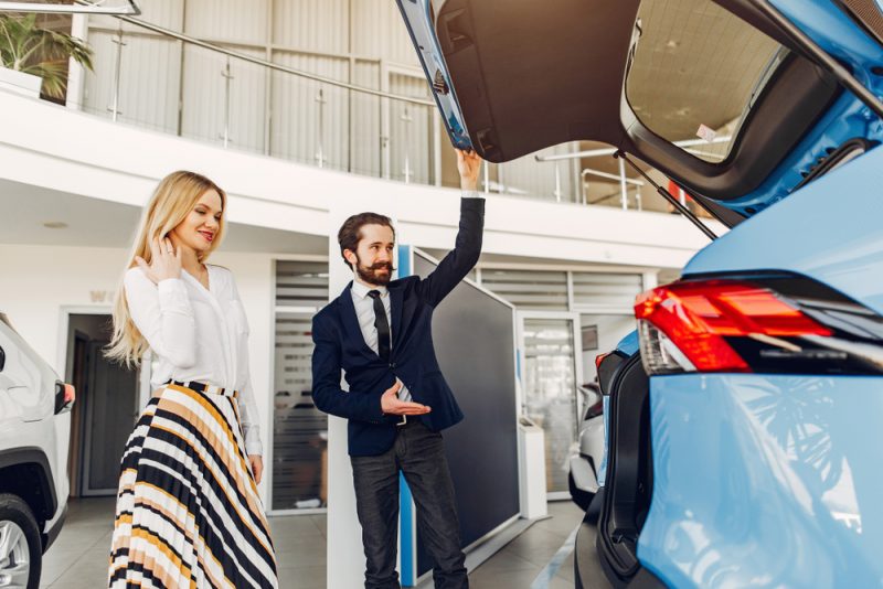 Woman Shopping for New Car