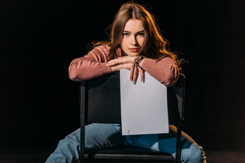 Actress Stage Script Sitting Chair