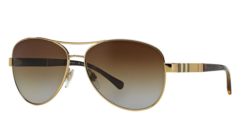 Burberry BE3080 Sunglasses in Gold/Brown $294