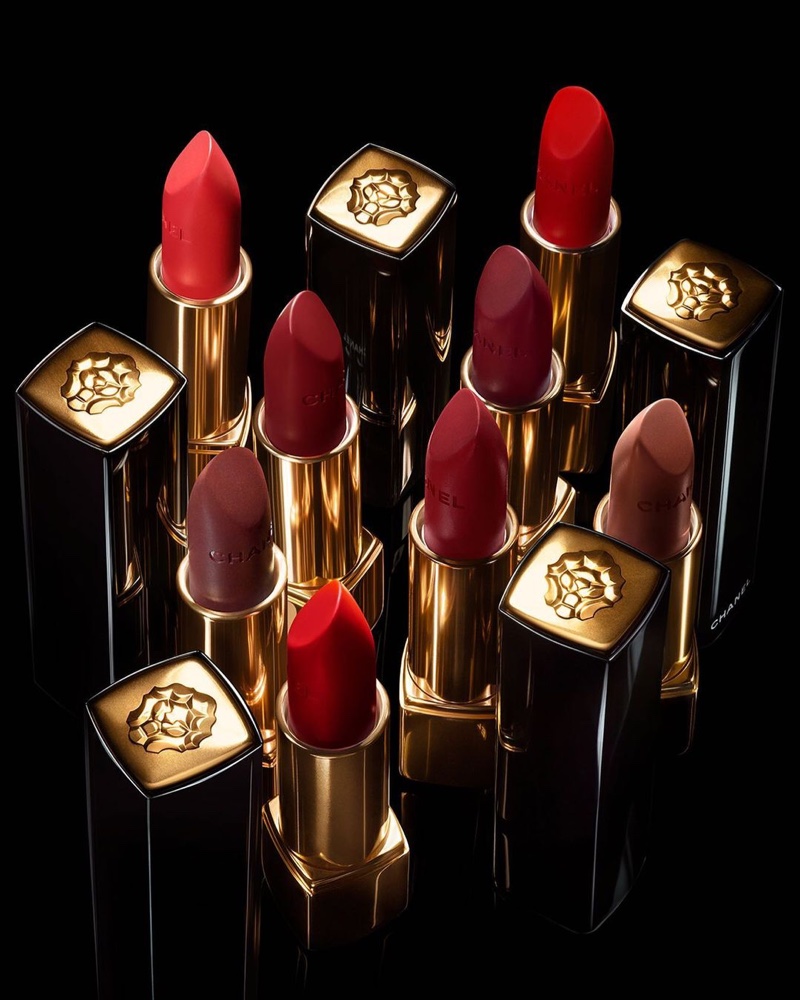 A look at shades from Chanel's Rouge Allure Velvet Le Lion De Chanel lipstick collection.