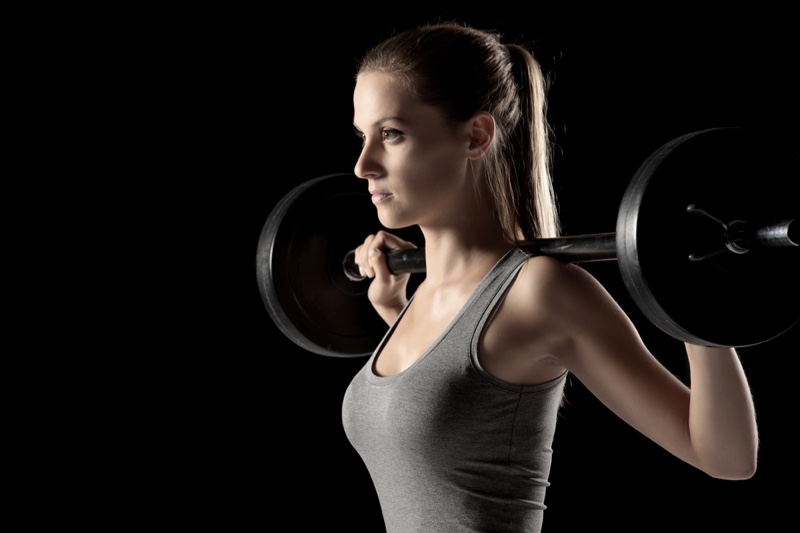 Closeup Woman Lifting Weight