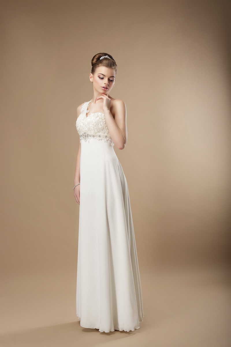 Column Wedding Dress Sheath Embellished Bodice