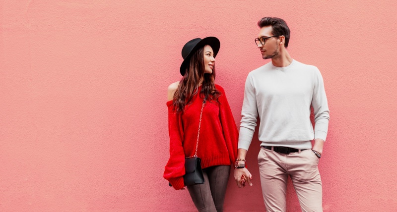 Couple Holding Hands Stylish Outfits