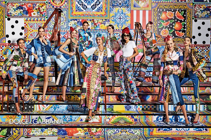 Bold prints and patchwork accents stand out in Dolce & Gabbana's spring-summer 2021 campaign.