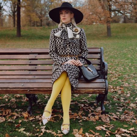 Vanessa, Celeste, Alexa Pose for Gucci Winter in the Park Campaign Vanessa Kirby stars in Gucci Winter in the Park campaign.