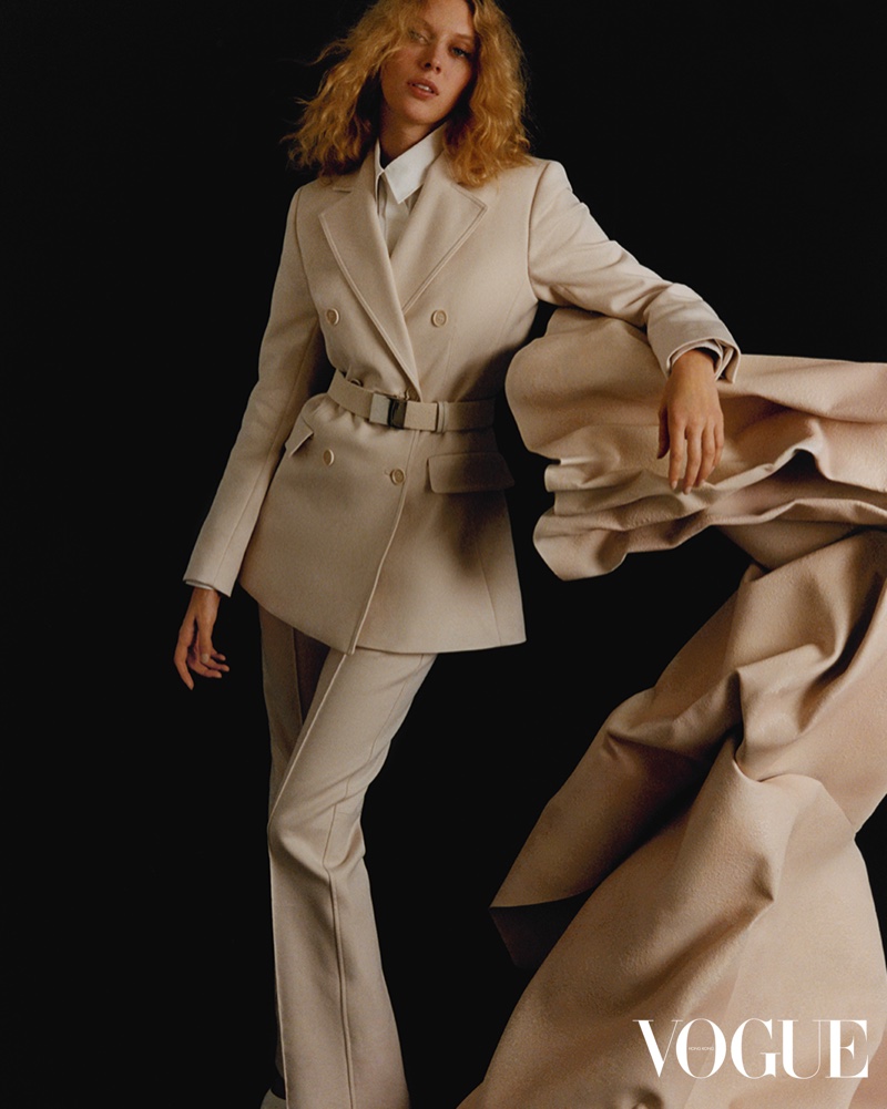 Juliana Schurig Wears Neutral Looks for Vogue Hong Kong