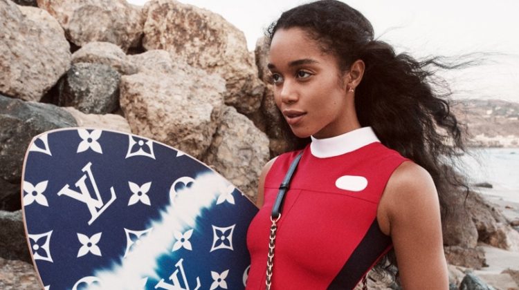 Laura Harrier Poses in Louis Vuitton Twist Handbag Campaign