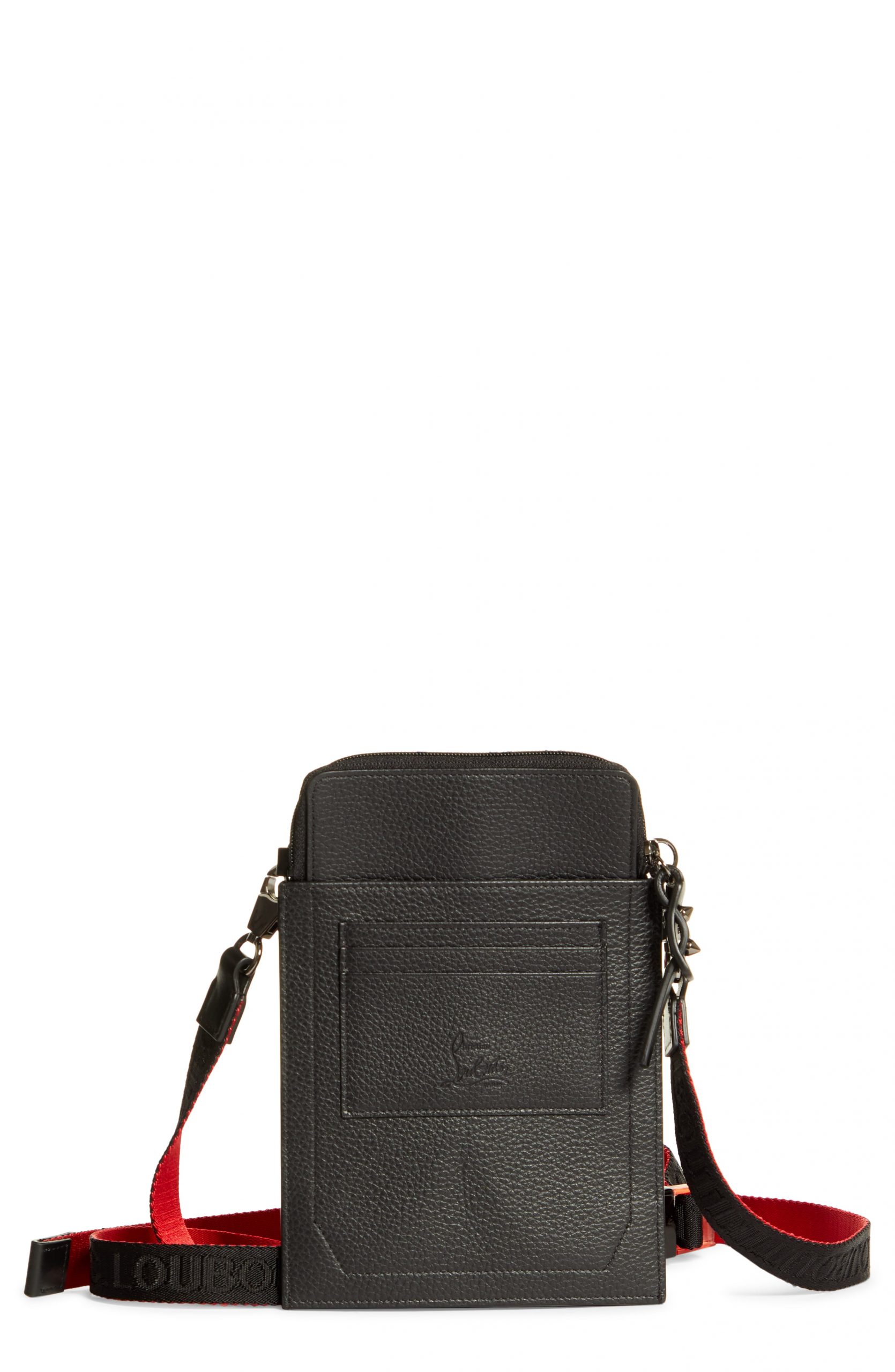 loubilab spiked leather crossbody bolsa