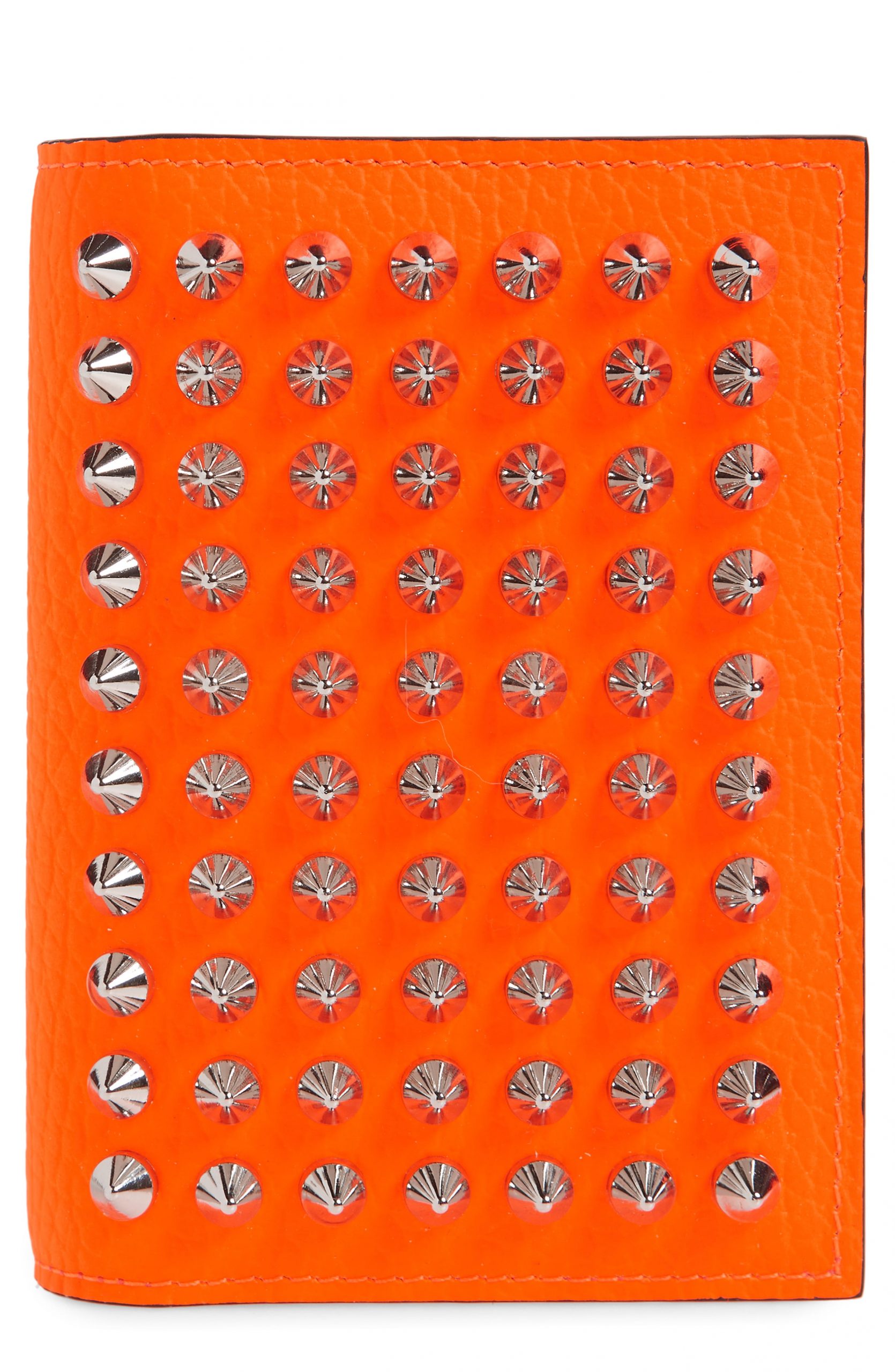 Men's Christian Louboutin Sifnos Studded Leather Card Holder Orange | Fashion Gone Rogue