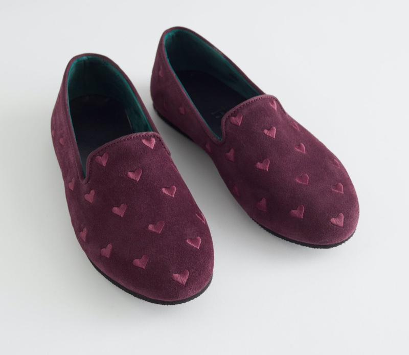 & Other Stories x Hums Embroidered Heart Loafer Slippers $89