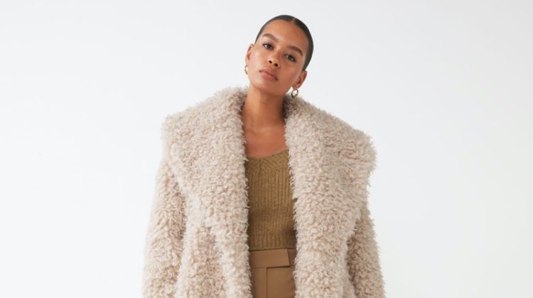& Other Stories Wide Collar Sherpa Coat $279