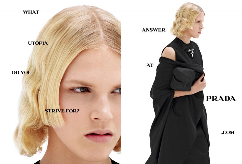 Lydia Kloos appears in Prada spring-summer 2021 campaign.