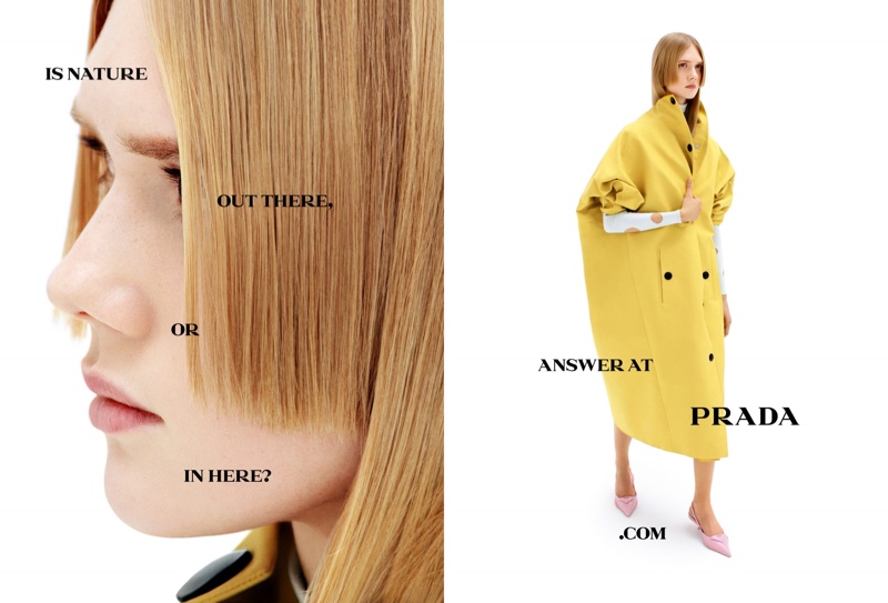 Isa Gustafsson stars in Prada spring-summer 2021 campaign.