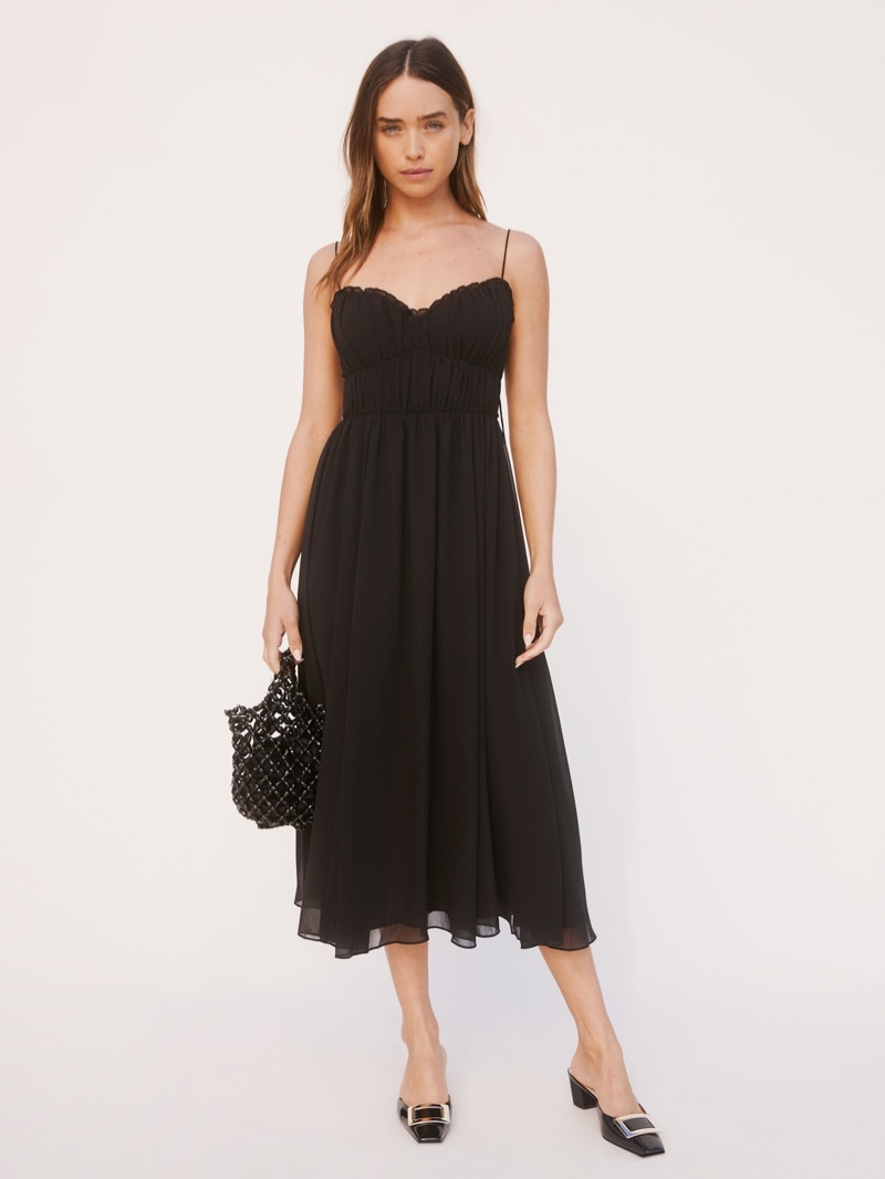 Reformation Pique Dress in Black $248