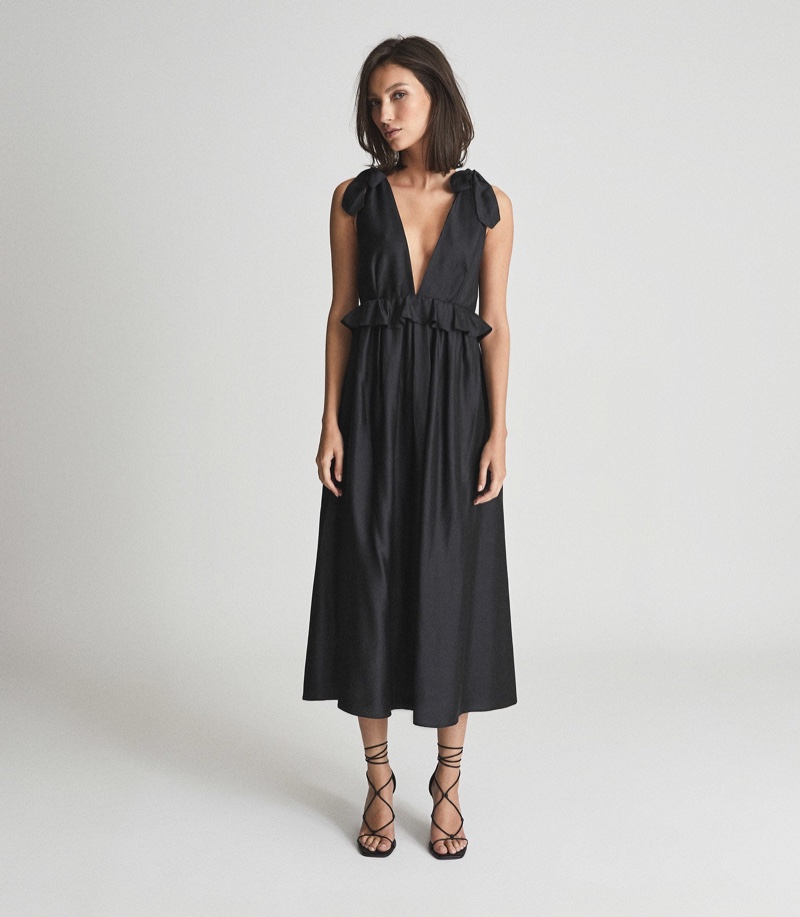 Reiss Laura Silk Blend Midi Dress $525