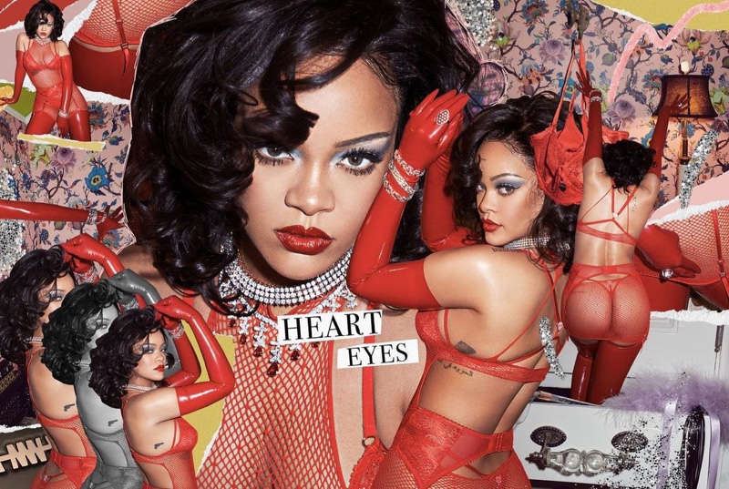 Designer Rihanna looks red-hot in Savage x Fenty Valentine's Day 2021 campaign.