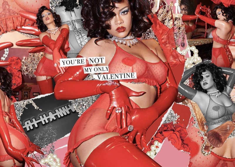 Rihanna models look from Savage x Fenty Candy Hearts Xtra VIP Box.