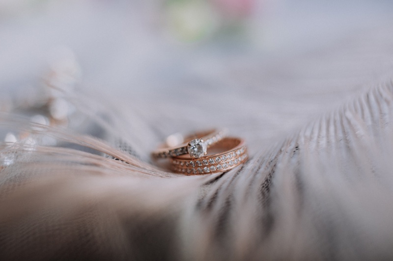 Rose Gold Ring Wedding Set Vintage Filter