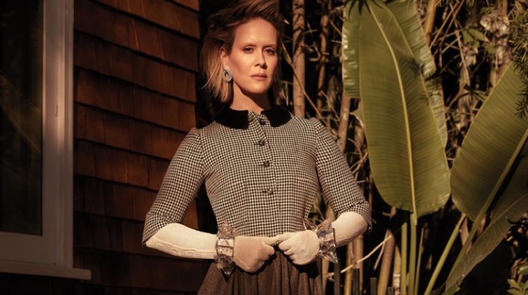 Max Abadian photographs Sarah Paulson for DuJour Magazine.