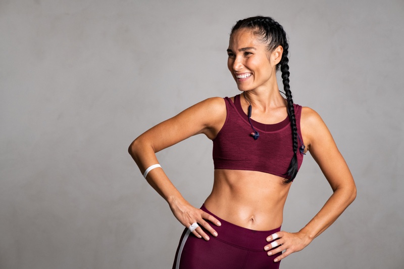 Smiling Woman Sports bra Matching Pants Activewear