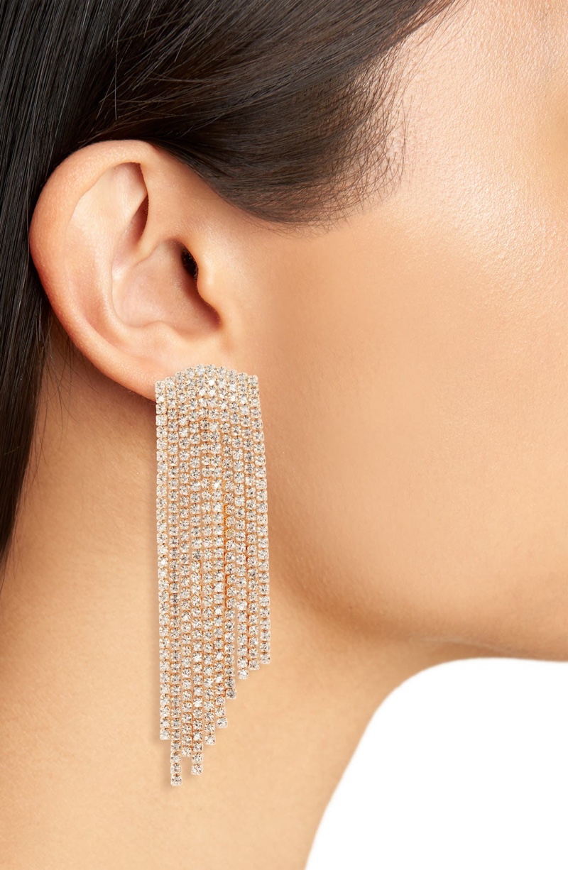 Stella Ruby Crystal Fringe Drop Earrings