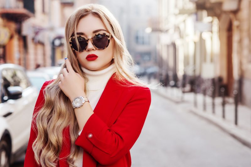 Woman in Stylish Watch