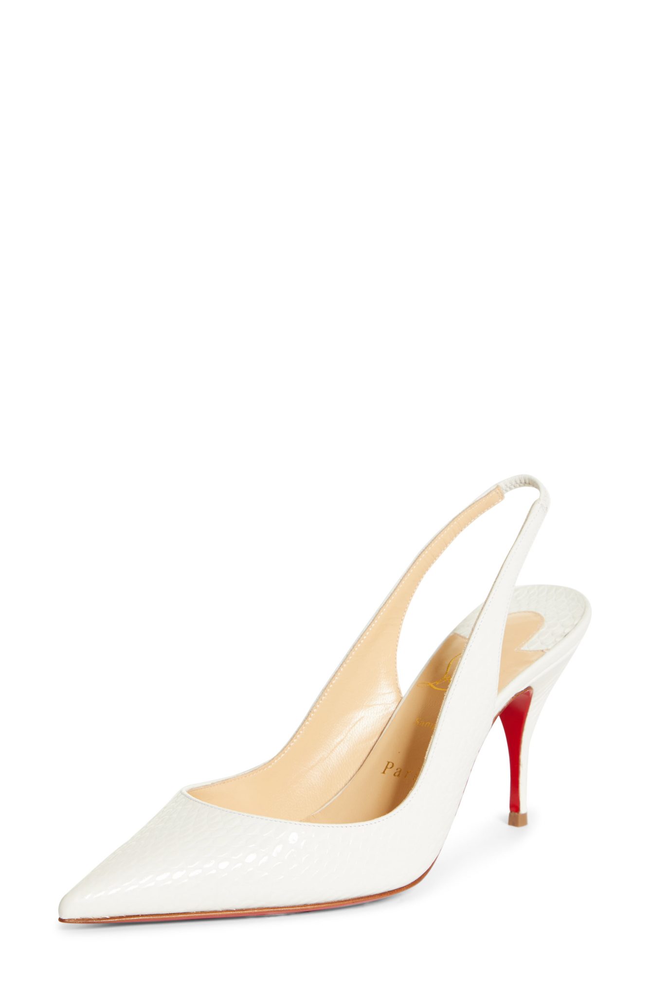 louboutin white slingbacks