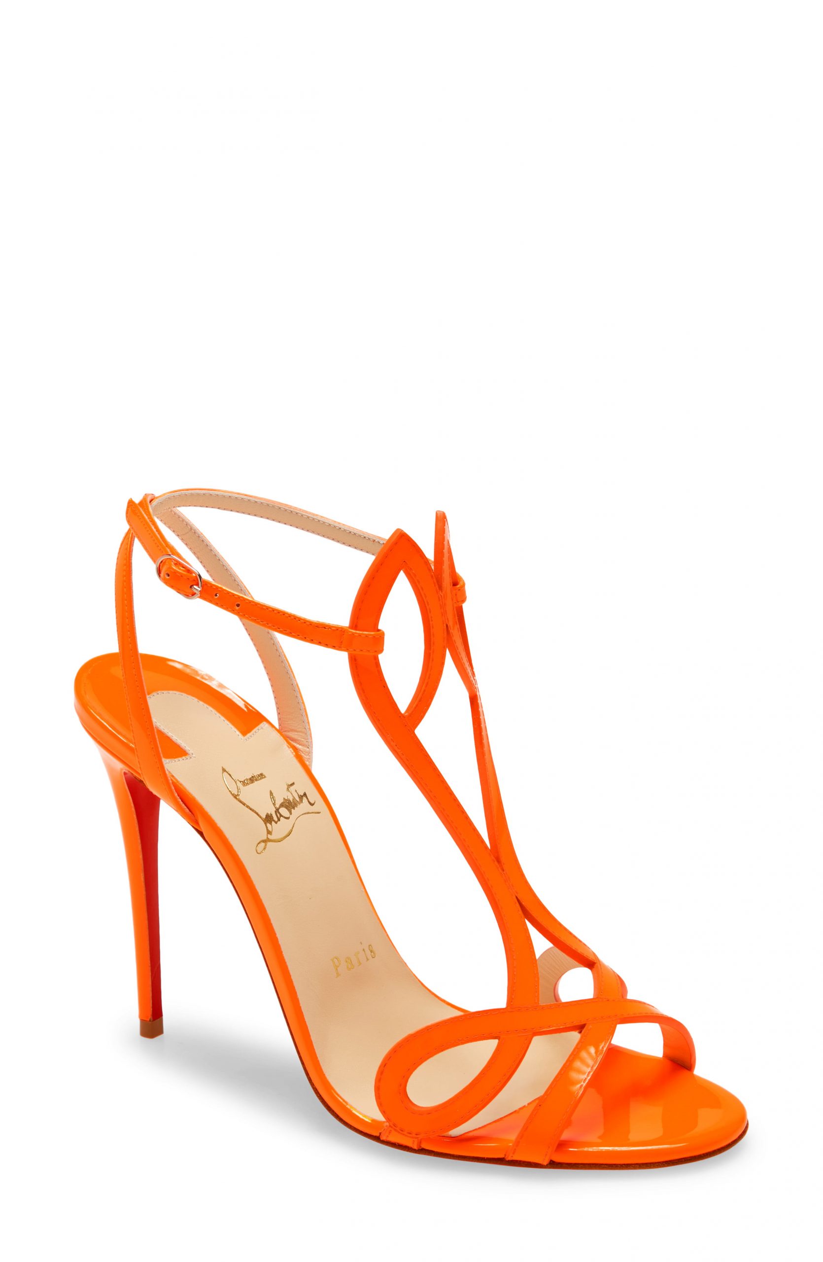 christian louboutin double l patent red sole sandals