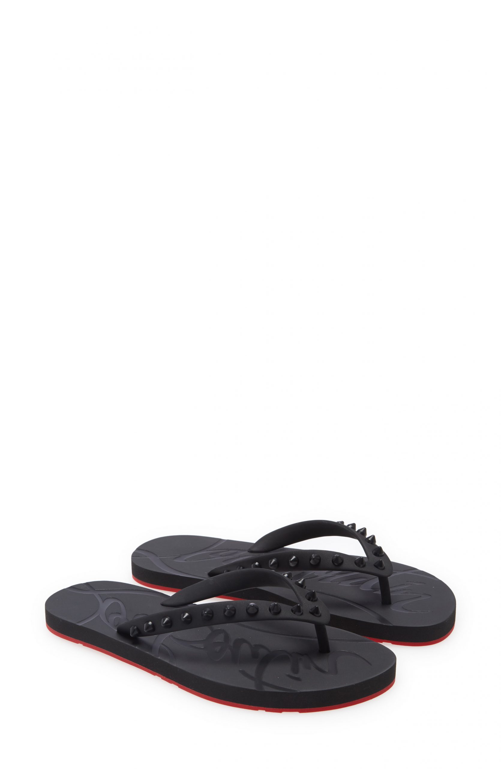 Women’s Christian Louboutin Loubi Flip Flop, Size 4US - Black | Fashion ...