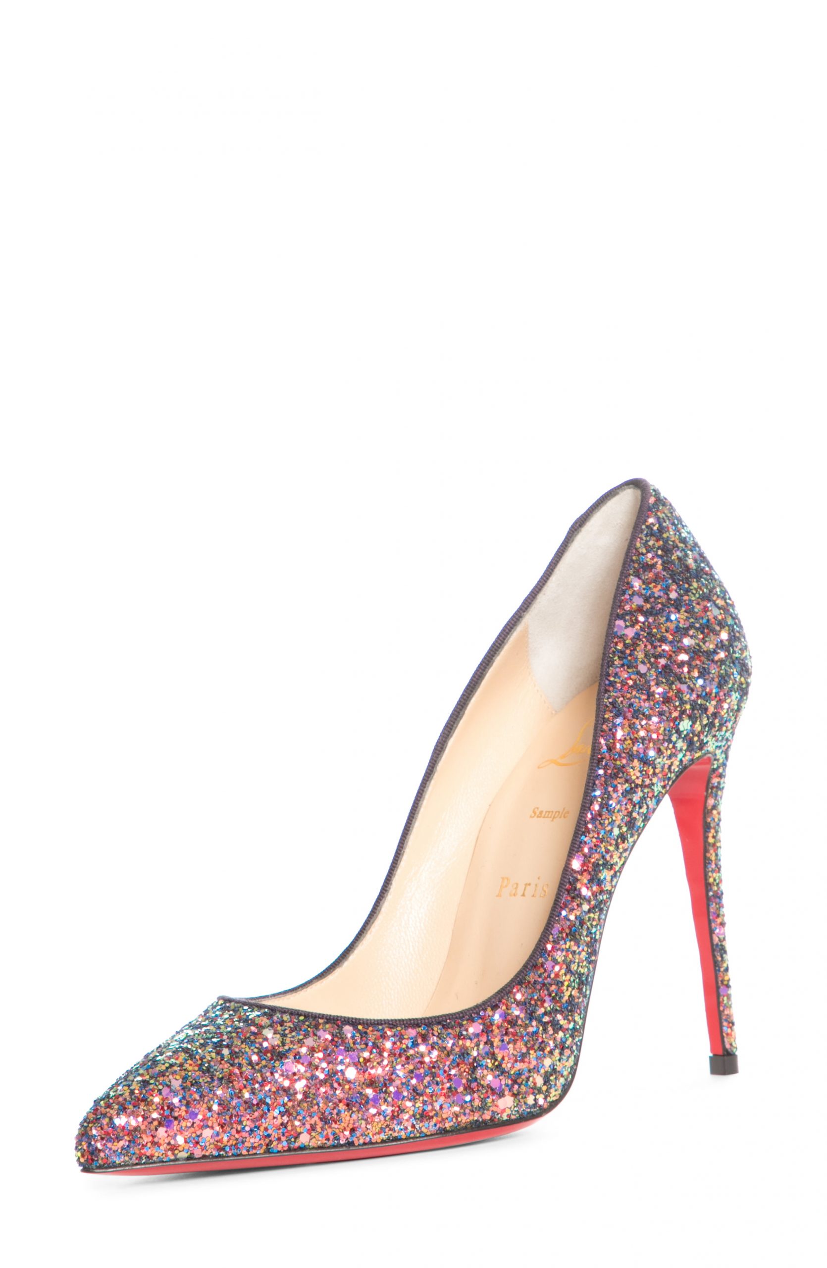 pink glitter christian louboutin