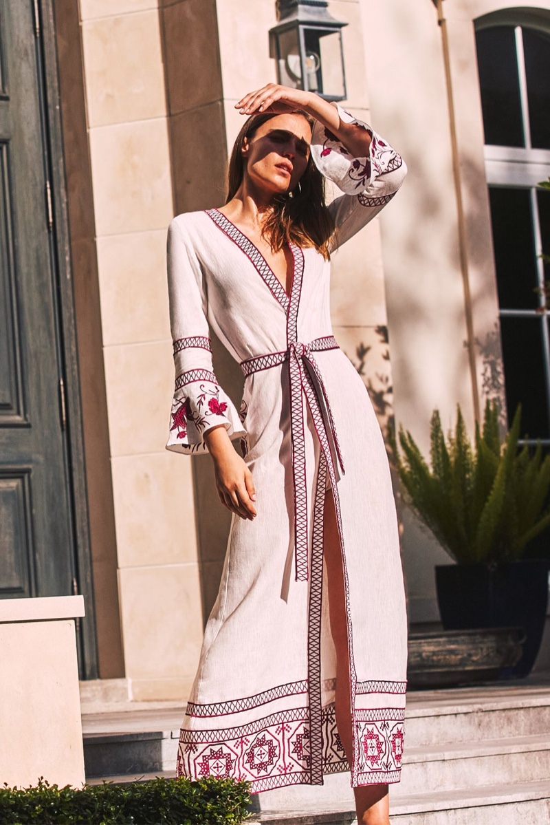 Fernanda Liz poses in Alexis pre-spring 2021 collection.