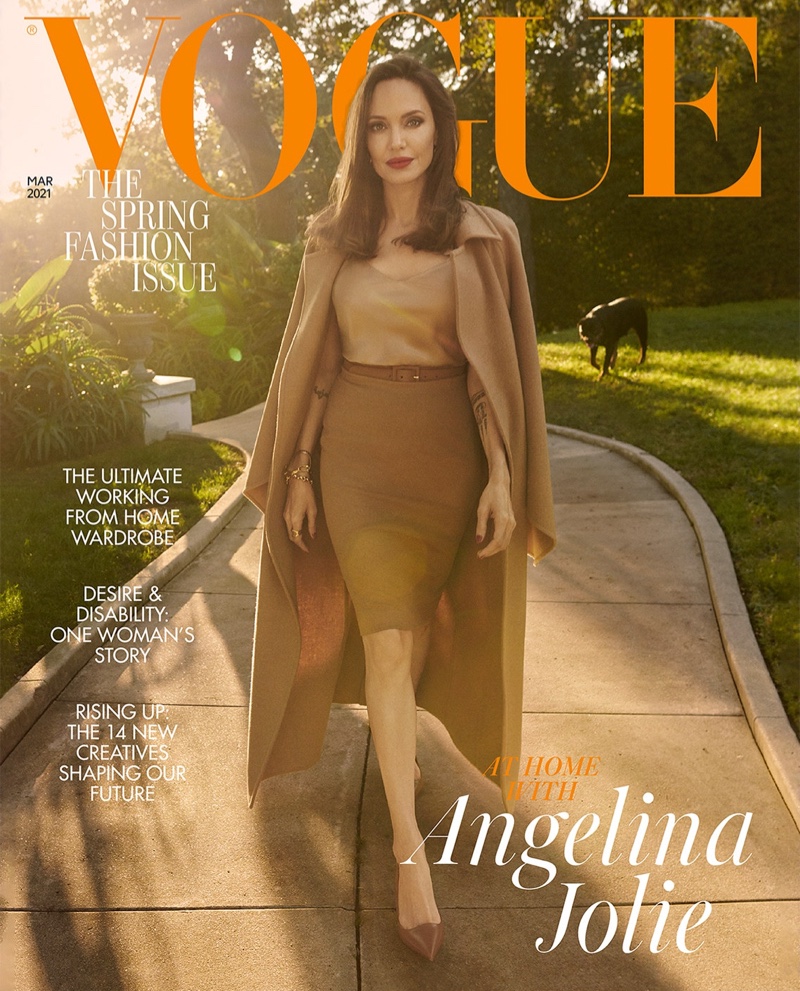 Angelina Jolie on Vogue UK March 2021 Cover