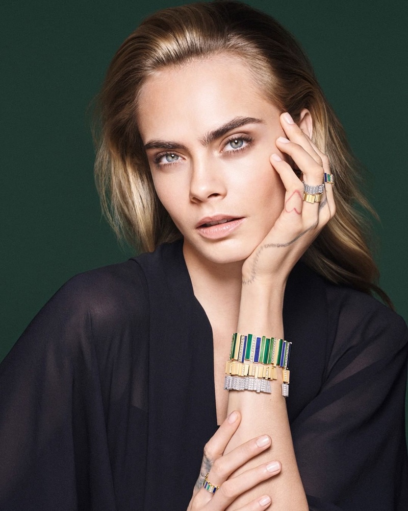 Cara Delevingne poses for Dior Gem Dior jewelry campaign.