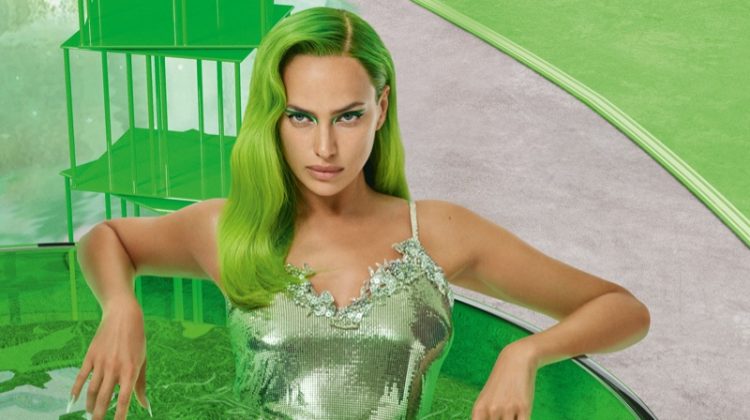 Irina Shayk Looks Glam in Green for Vogue Russia
