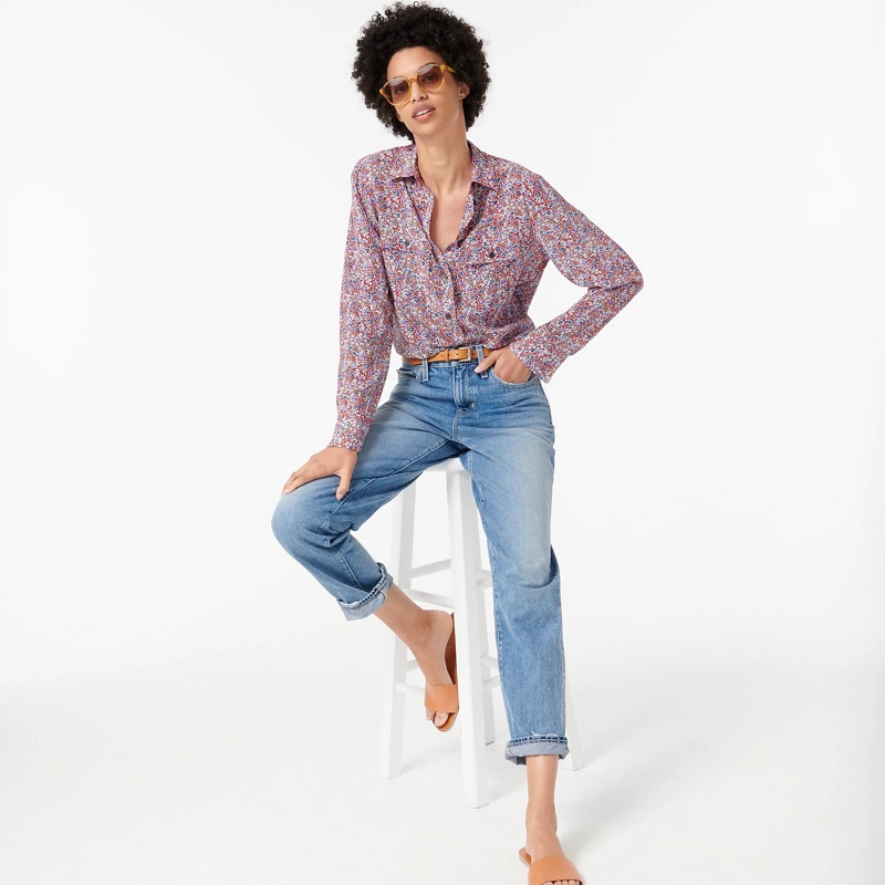 J. Crew Classic-Fit Silk Shirt in Floral $148