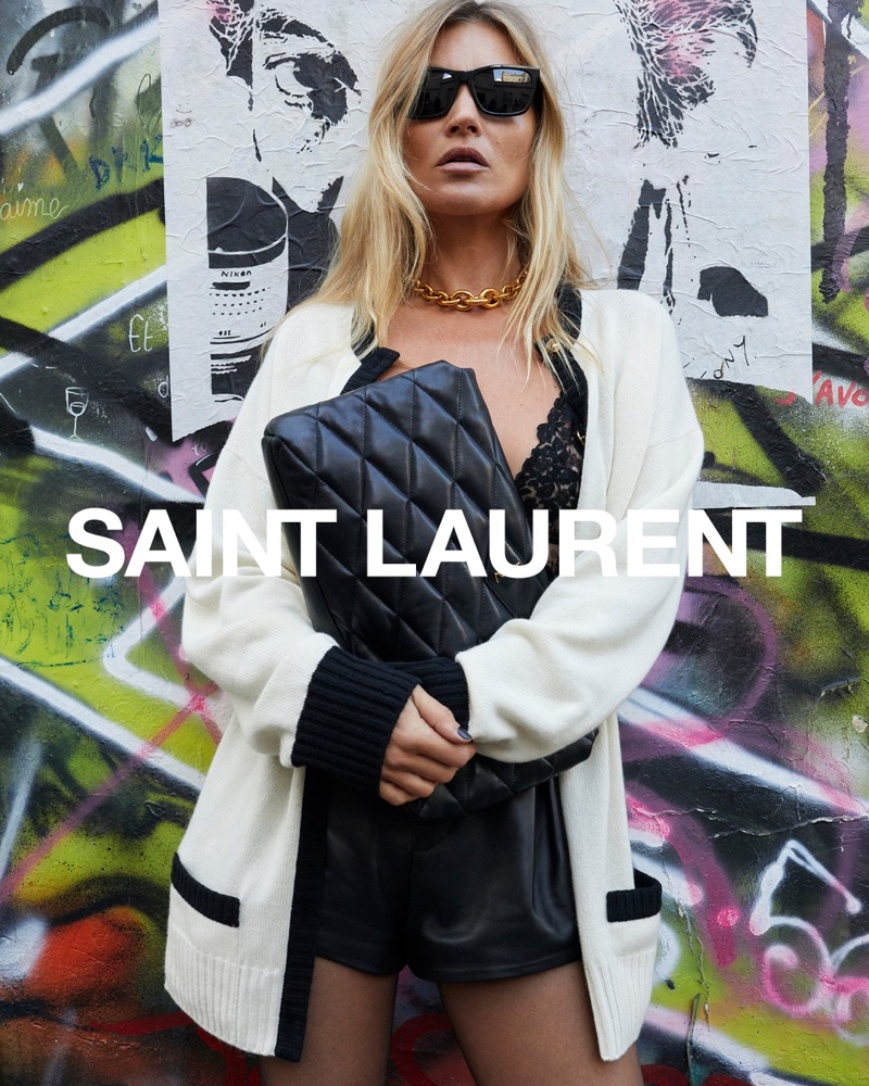 Kate Moss stars in Saint Laurent spring 2021 campaign.