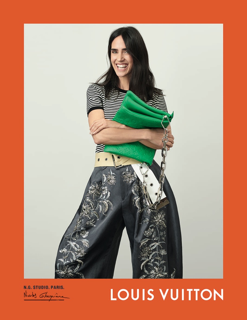 Jennifer Connelly flashes a smile in Louis Vuitton spring-summer 2021 campaign.