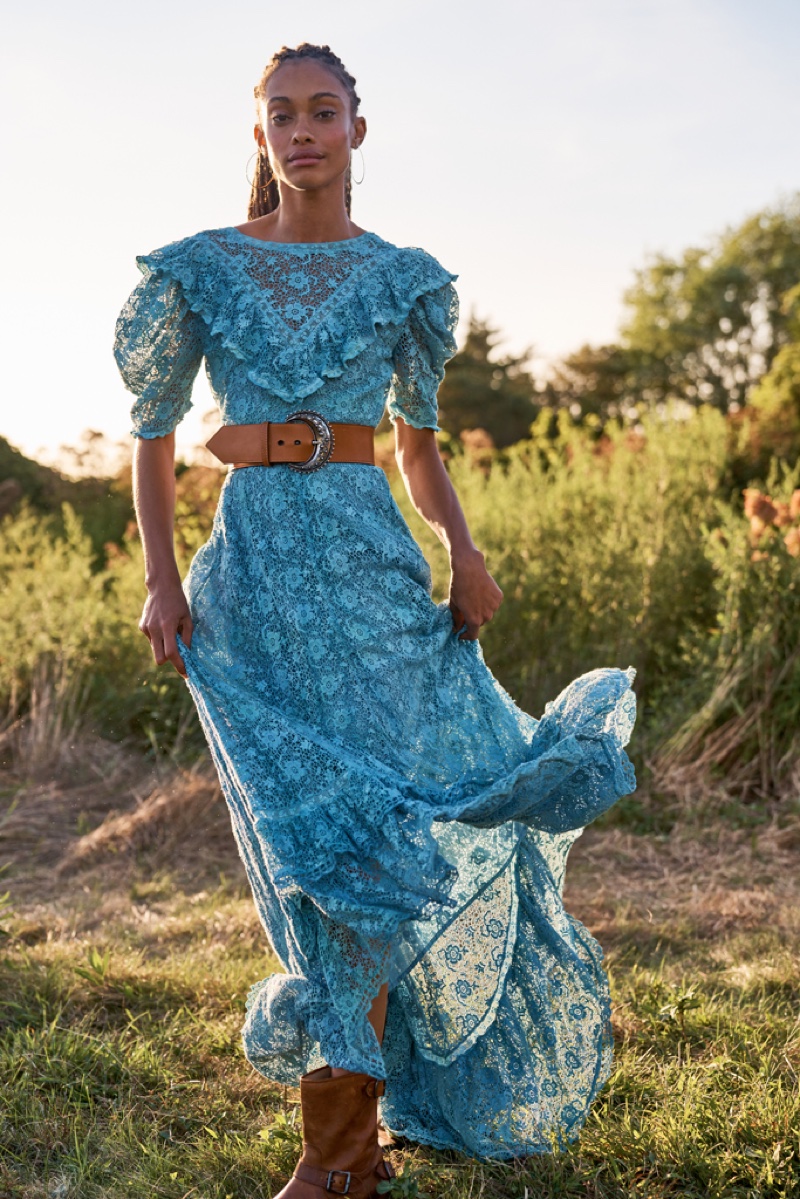 Maxi hemlines appear in LoveShackFancy's spring 2021 collection.