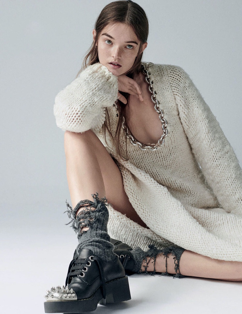 Lulu Tenney Models Layered Outfits for Vogue Russia