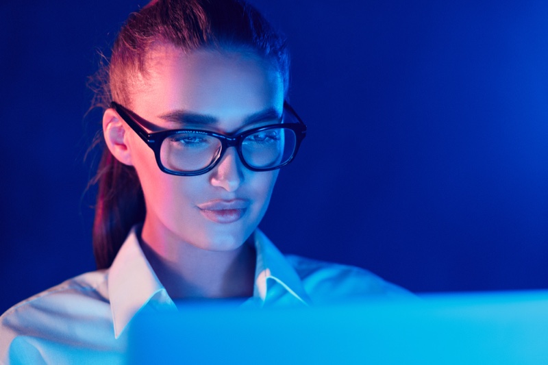 Model Blue Light Glasses Computer Cropped