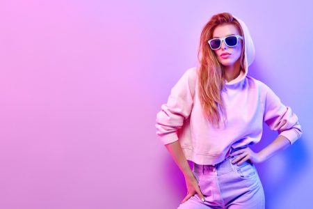 Hoodies to Rock for Every Occasion Model Cropped Hoodie Sunglasses Style