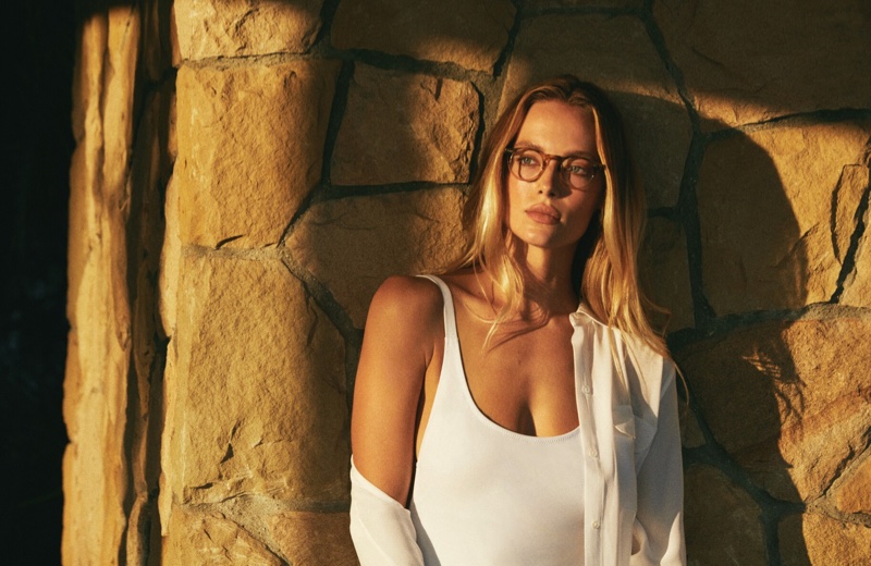 Oliver Peoples features model Hannah Ferguson in spring-summer 2021 campaign.